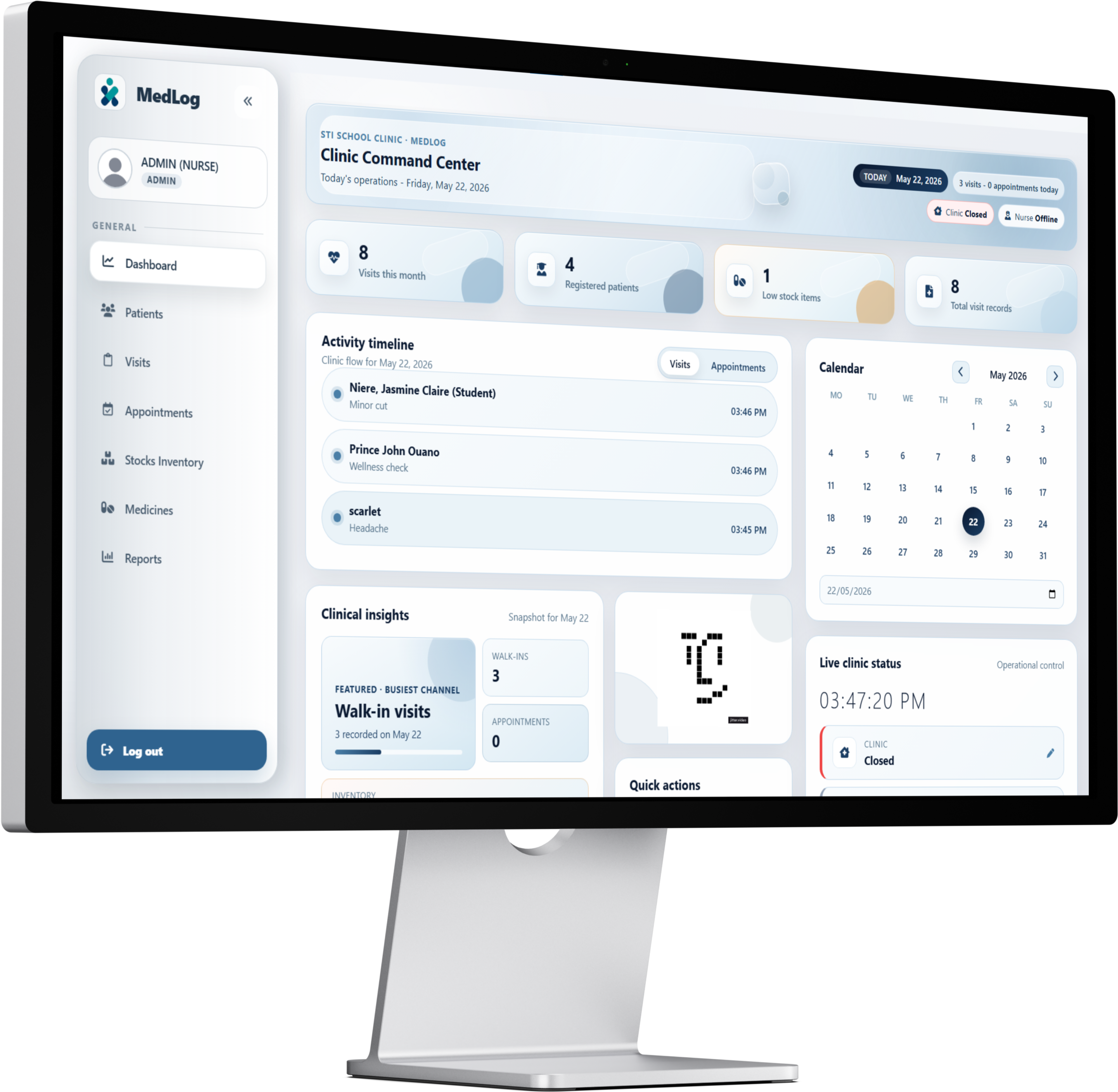 Desktop MedLog Interface